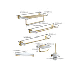 7-piece bathroom accessory set marble and metal bathroom hardware