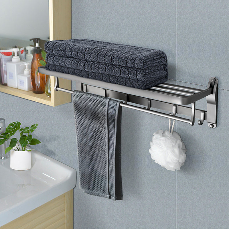 Contemporary Metal 5-piece Bathroom Accessories Set with Bath Shelf