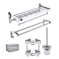 Contemporary Metal 5-piece Bathroom Accessories Set with Bath Shelf