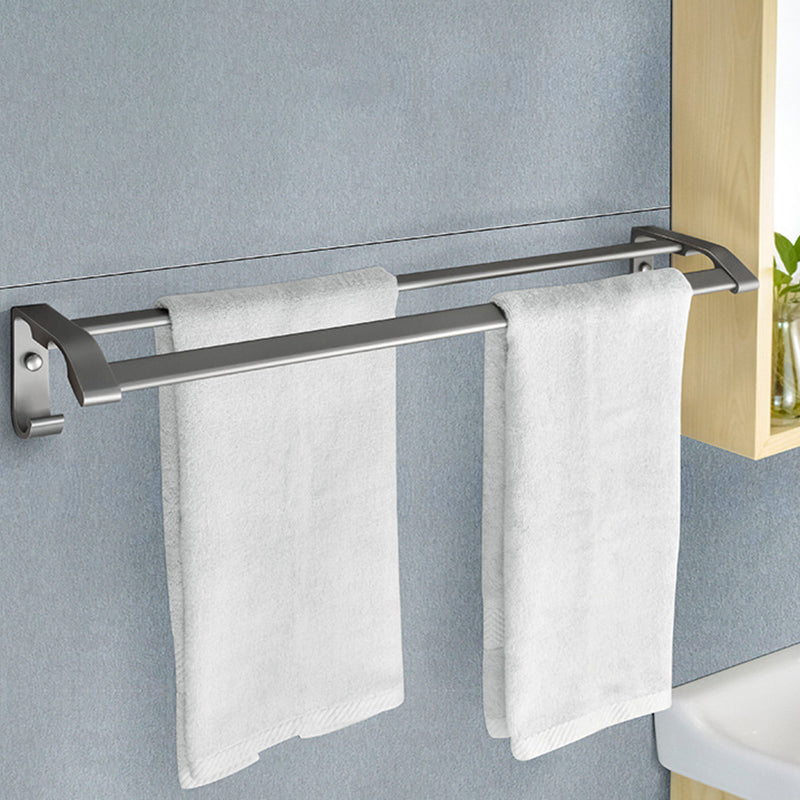 Contemporary Metal 5-piece Bathroom Accessories Set with Bath Shelf