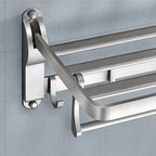 Contemporary Metal 5-piece Bathroom Accessories Set with Bath Shelf
