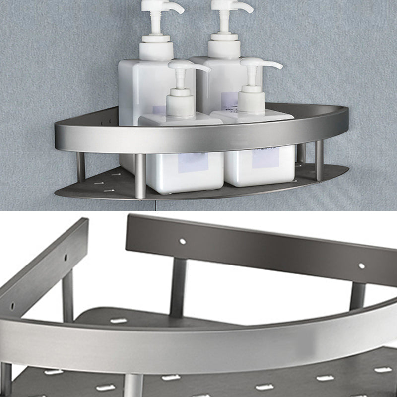 Contemporary Metal 5-piece Bathroom Accessories Set with Bath Shelf