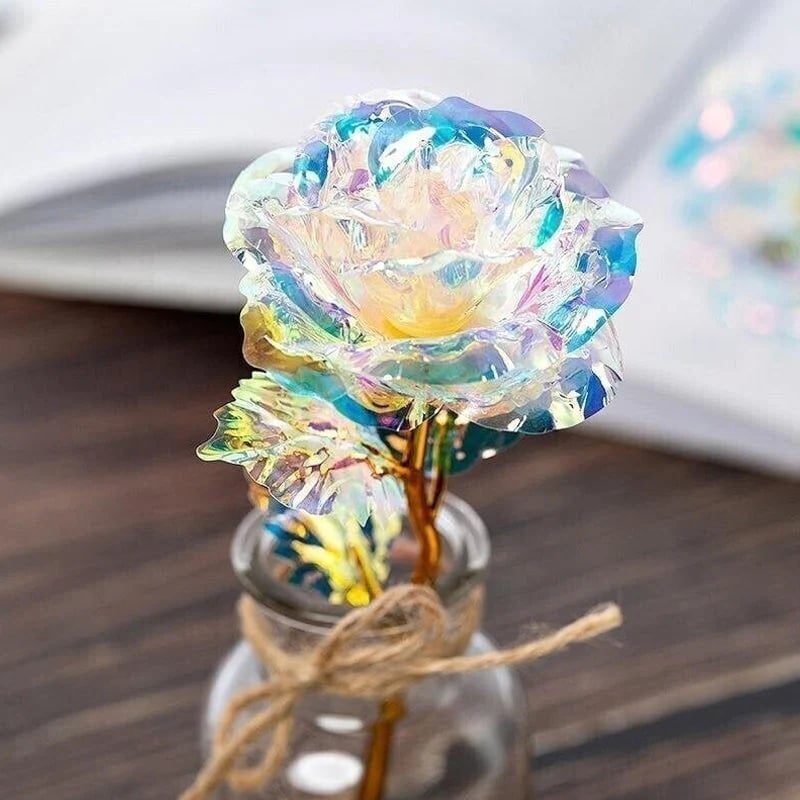 For the Gift to Your Loved Ones - Colorful Glass Rose