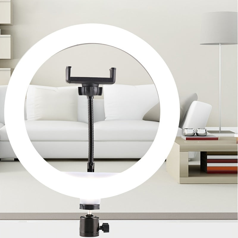 10-Inch LED Ring Light with Adjustable Stand and Phone Holder - Ideal for Makeup, Photography, and Vlogging