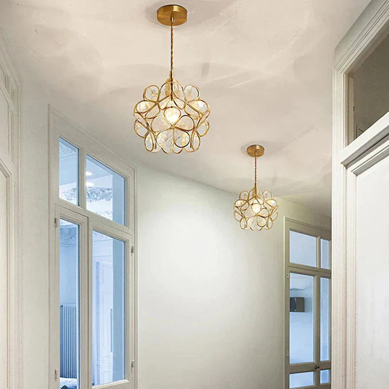 Modern Flower Shape Glass LED Pendant Lamp