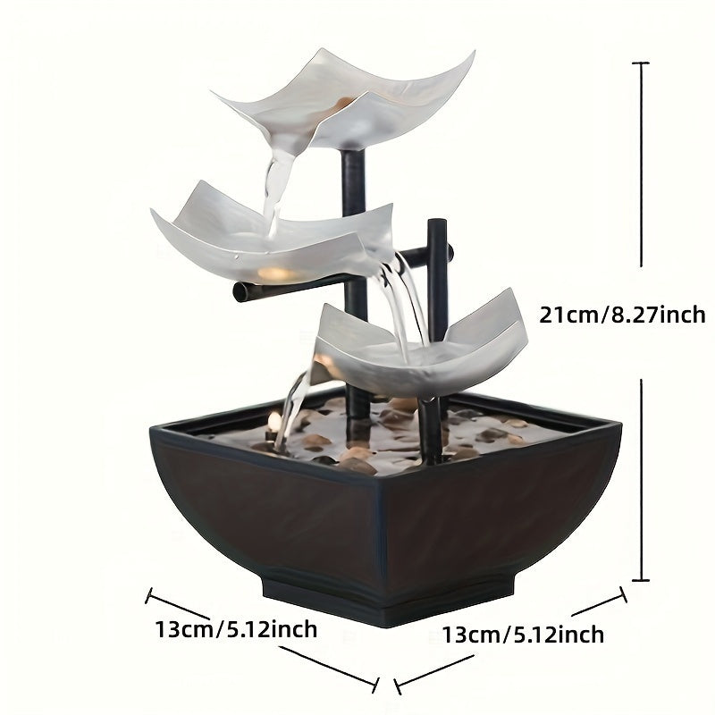 LeafFlow – Elegant Indoor Fountain with Leaf Design and Gentle Water Flow