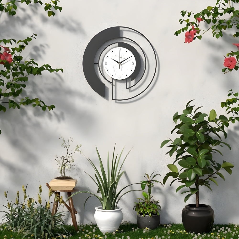 Quiet geometric wall clock with peaceful run for tranquil spaces