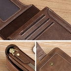 Men's New Short Fashion Multi-Cards Horizontal Zipper Wallet