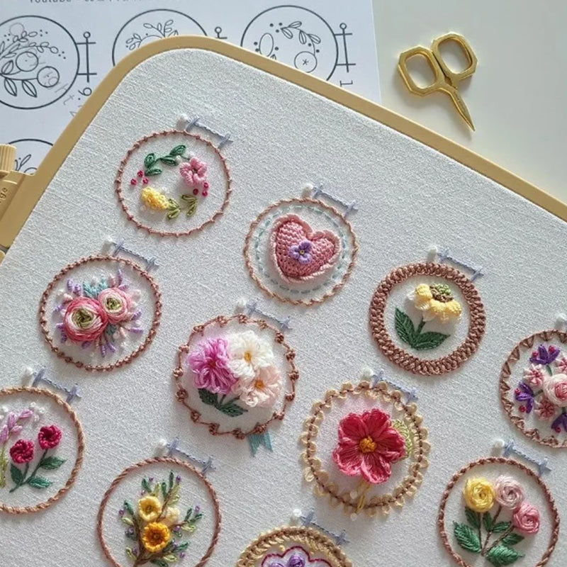 Small Flower Frame Embroidery Set