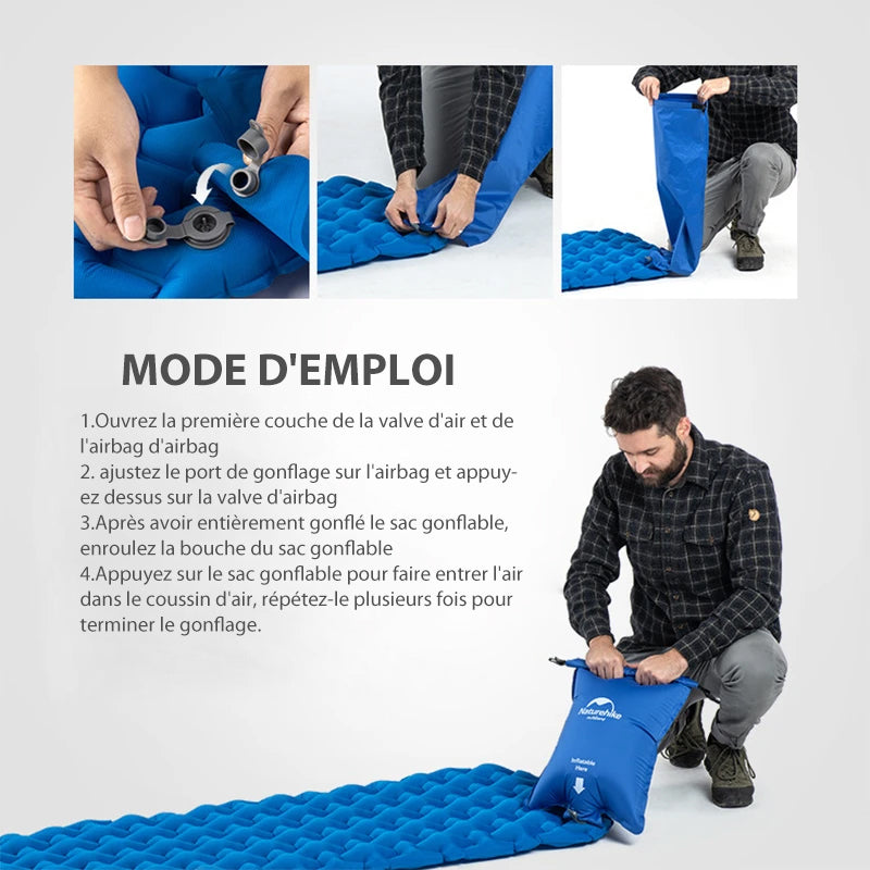 Camping carpet with air mattress