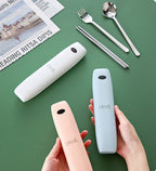 Portable Cutlery Set With UV Disinfection For Killing Bacteria
