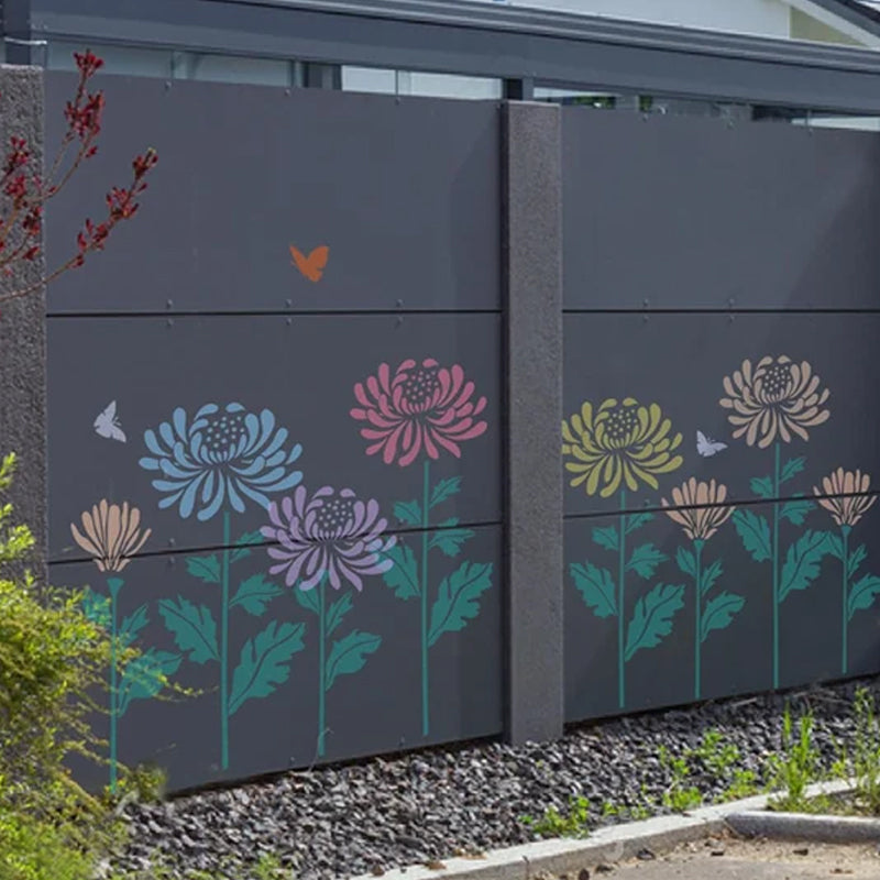 Large Flower Stencils for Garden Fence