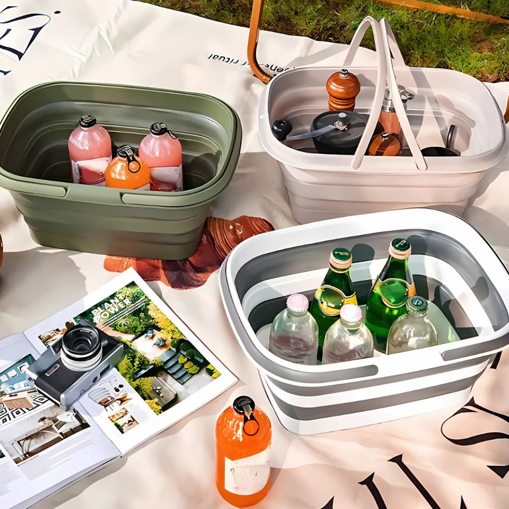 Foldable Ultra Flex Multi-Use Basket – For Camping, BBQ and Household Use
