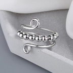 Distribute Your Fear Circle Beads Fidget Ring