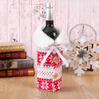 Christmas bottle cover with fur collar – festive cover for wine bottles, gnome decoration for Christmas, perfect as gift wrapping