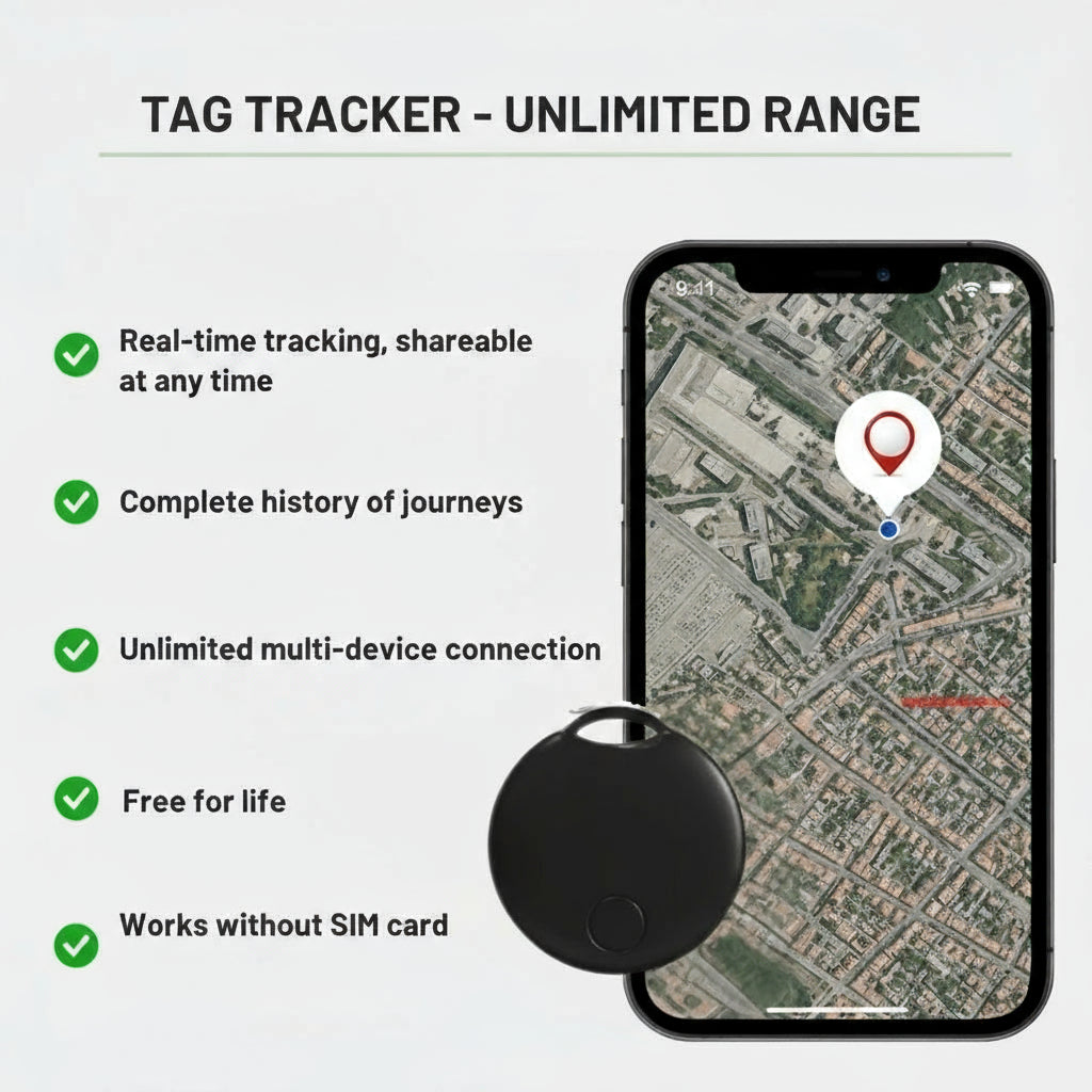 Smart TAG BikeTracker | Ultra-Precise, Subscription-Free & Water-Resistant for Bicycles, Cars & Motorcycles