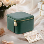 Leather jewelry box for travel