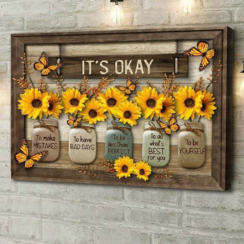 Butterfly Sunflower Wall Art