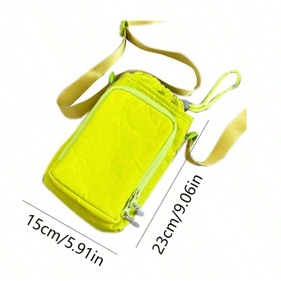 Water-Resistant Crossbody Water Bottle Bag with Front Pocket