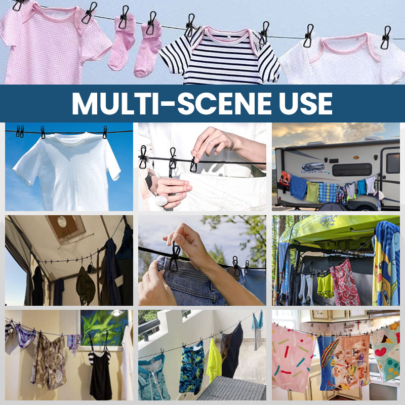 Portable elastic travel clothes rack