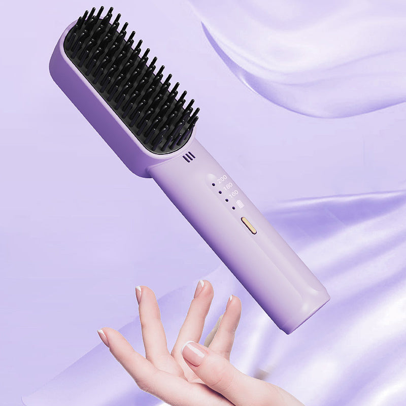Portable negative ion hair straightener comb