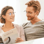 Progressive reading glasses with high hardness and anti-blue light filter for distance and near viewing