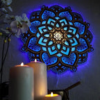 Handcrafted Mandala Wall Light made of Wood