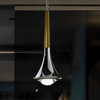 Scandinavian Pendant Lamp in Droplet Shape of Metal