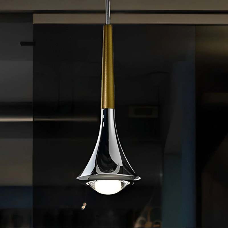 Scandinavian Pendant Lamp in Droplet Shape of Metal