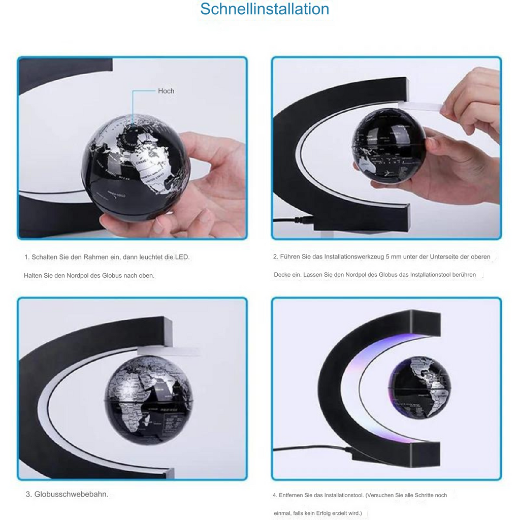 Armstrong | Magnetic Levitation Floating Globe Lamp with LED World Map