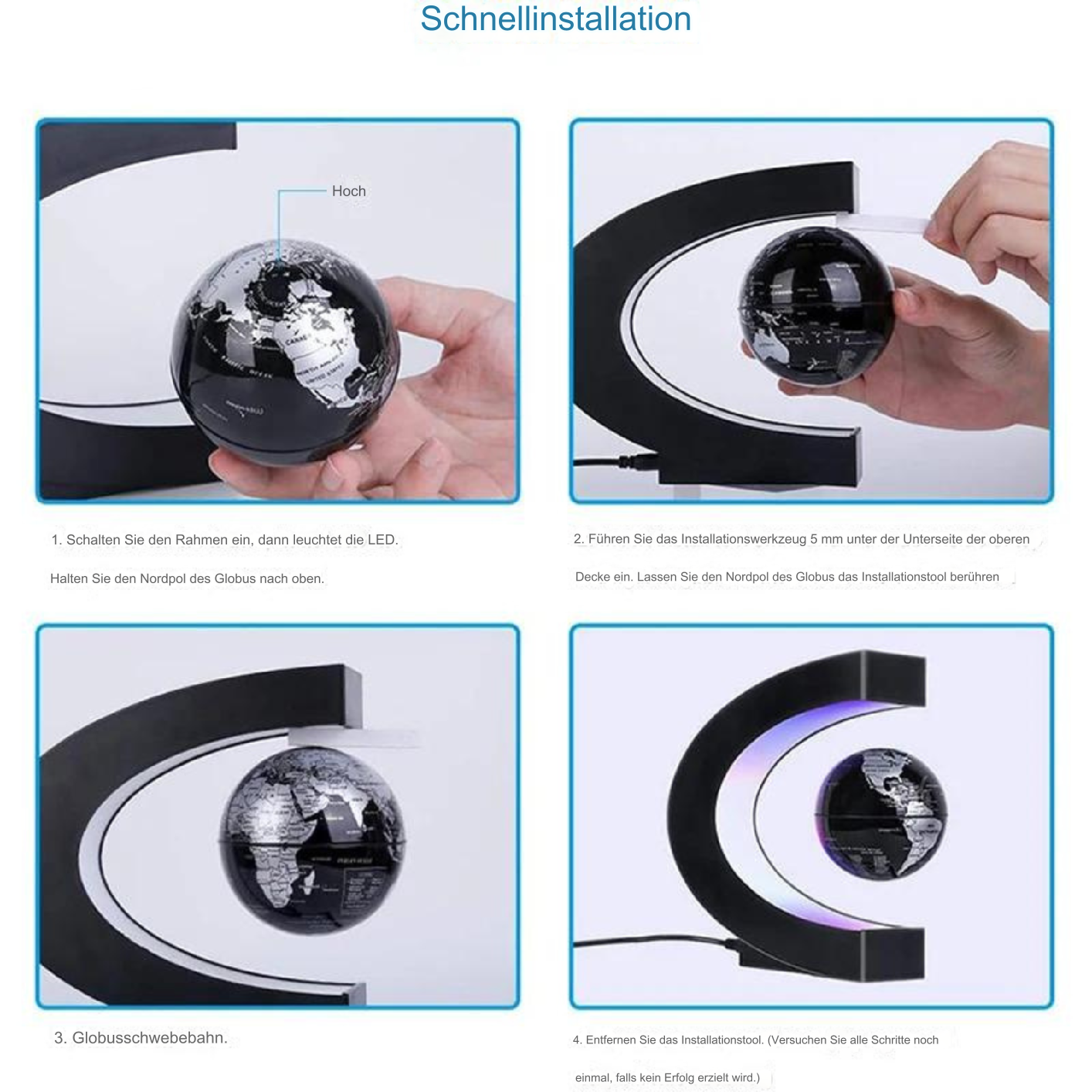 Armstrong | Magnetic Levitation Floating Globe Lamp with LED World Map