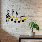 Black Music Note Wall Light
