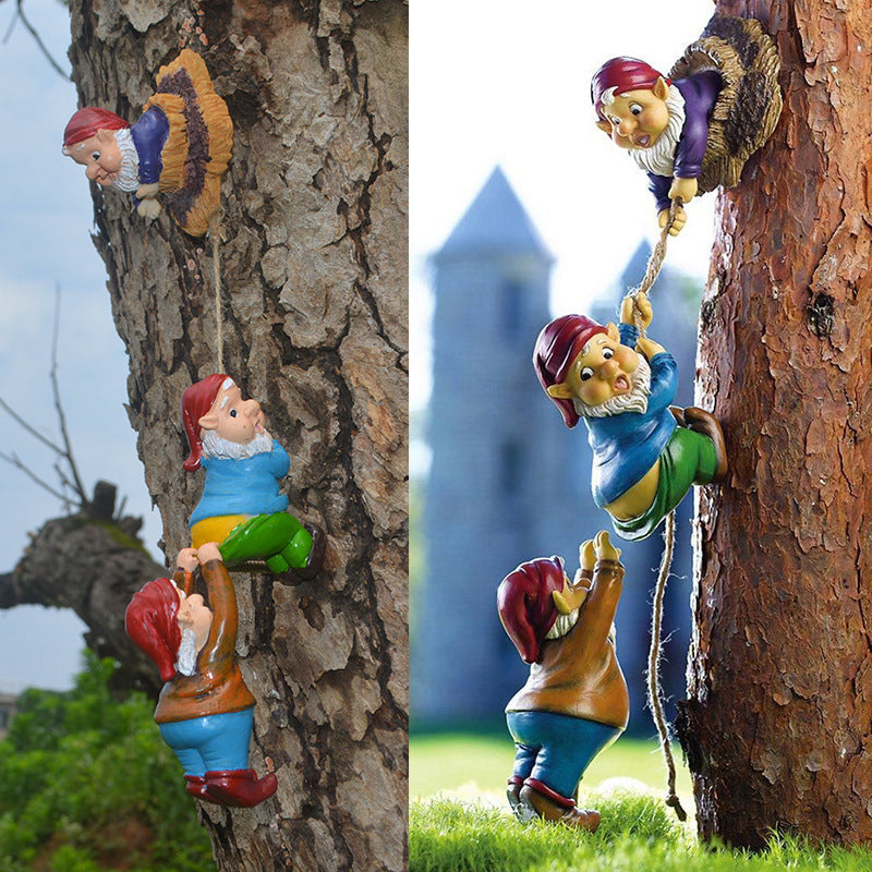 Gnome Climbing Ornament