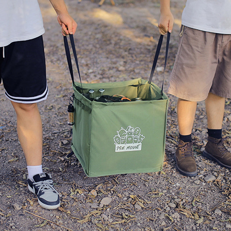 Foldable multifunctional trash can for outdoor use