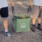 Foldable multifunctional trash can for outdoor use