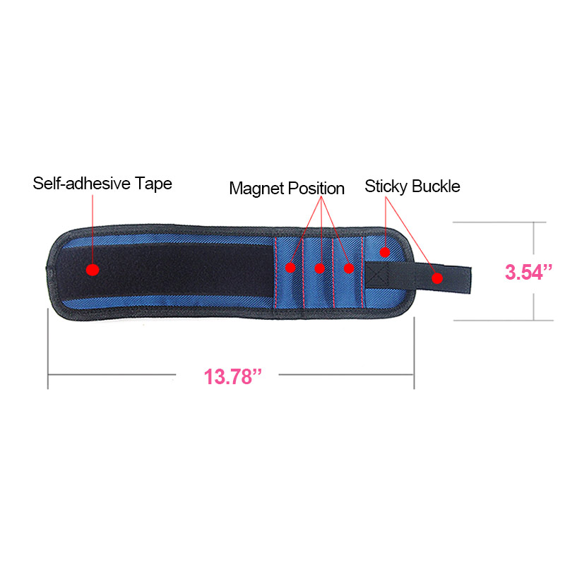 Magnetic Tool Holder Bracelet for Screws and Nails