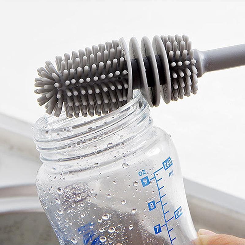 Universal bottle cleaning brush and cup brush