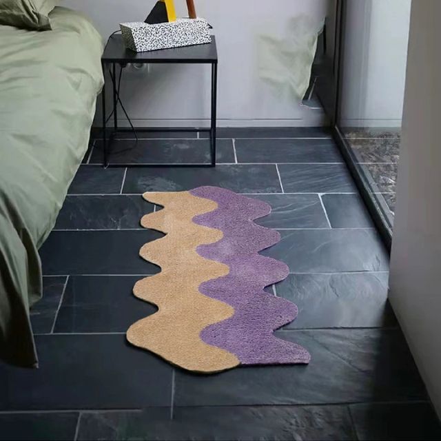 Abstract Color Block Rug made of Cotton-Polyester