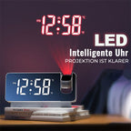 Digital Projection Alarm Clock with 180-Degree Rotatable Projector