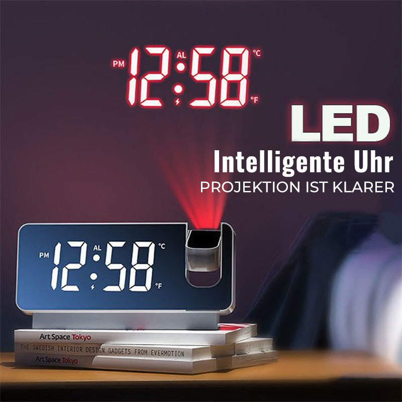 Digital Projection Alarm Clock with 180-Degree Rotatable Projector