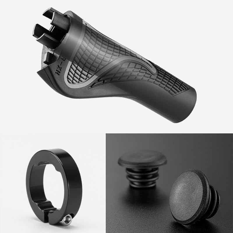 Ergonomic bicycle grips with shock absorption and horns (1 pair)
