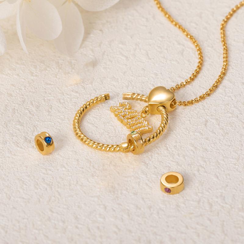 Birthstone necklace for the mother