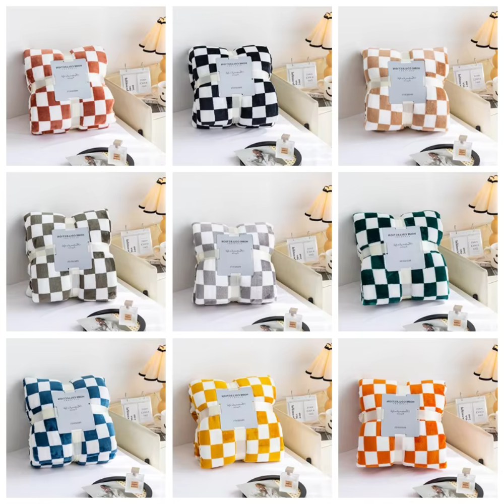 Stylish blanket in checkered pattern for your home