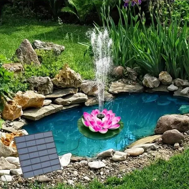 Lotus-shaped solar fountain pond decoration
