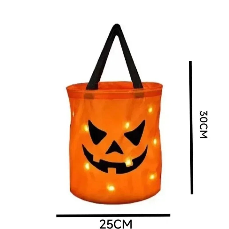 Light Up Pumpkin Halloween Treat Bag