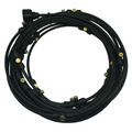 Spray irrigation system – Water hose with spray nozzles for refreshing cooling in the garden