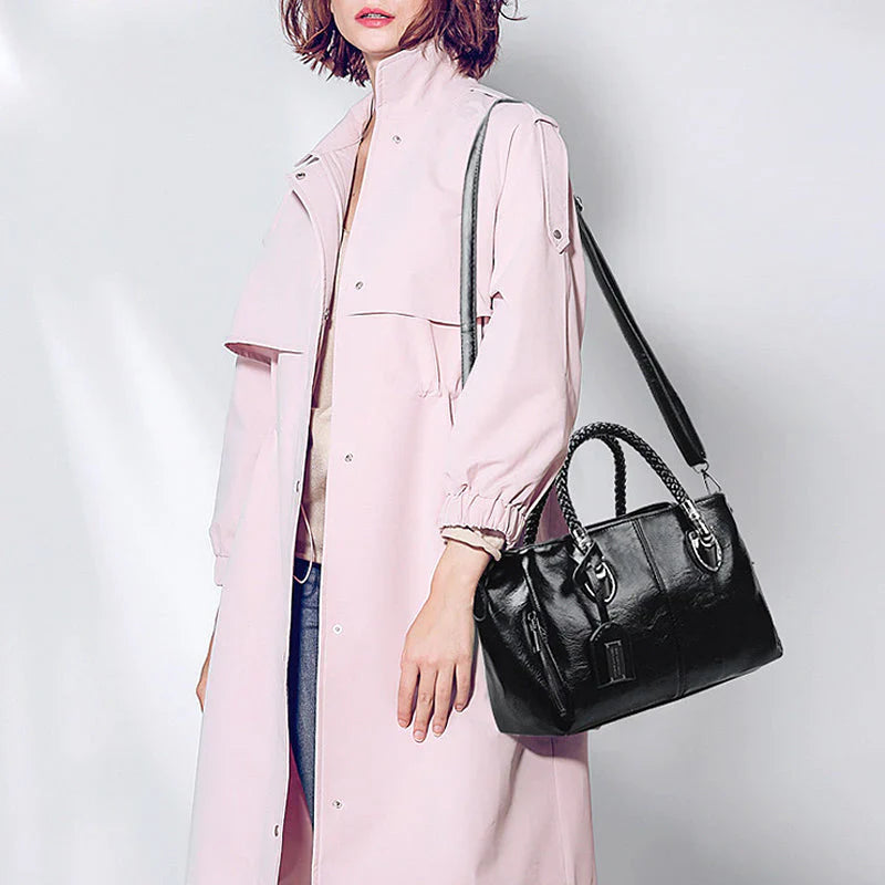 New oil wax leather handbags Boston soft leather large tote bag