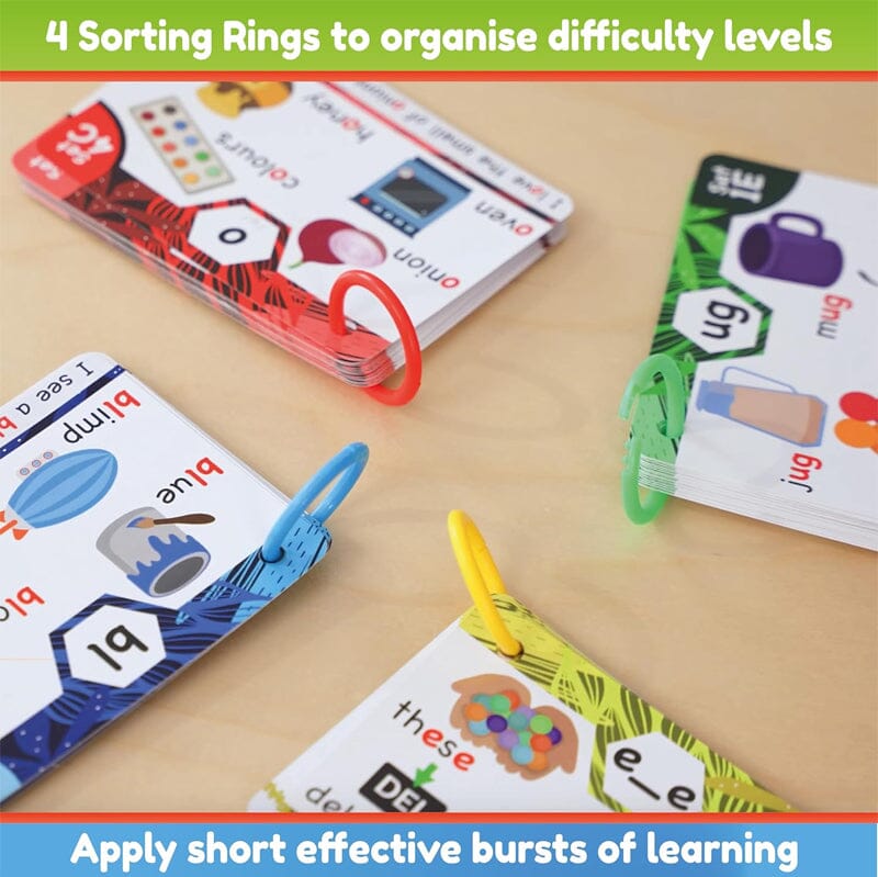 Phonics Flashcards - Learning to read in 20 steps - Digraphs CVC mixtures long vowel sounds