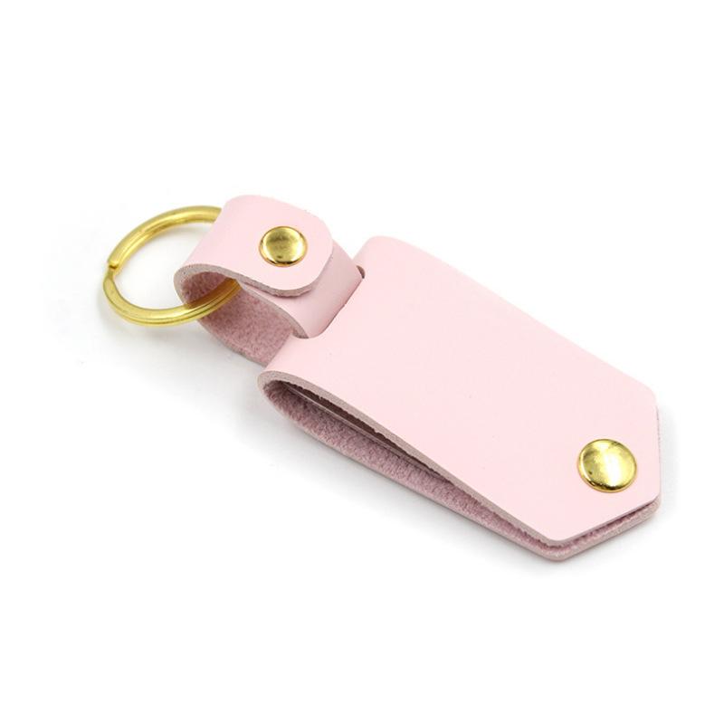 Leather keychain with family photo