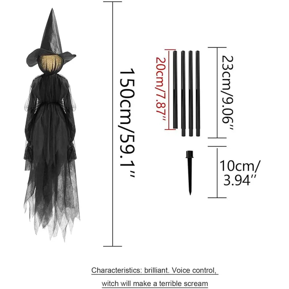 Glowing Hand-Holding Halloween Witch Decor